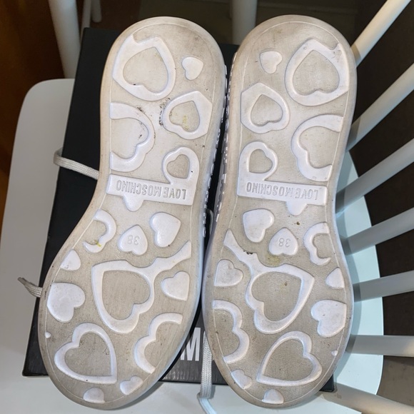Love Moschino womens embossed leather heart patch chunky trainer size 38 - Picture 15 of 16